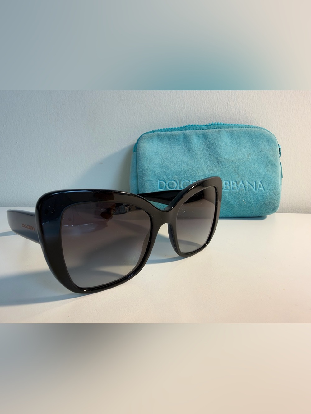 Dolce & Gabbana Black Gradient Cat Eye Sunglasses